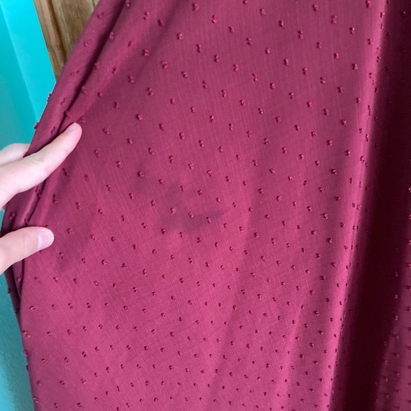 Jessakae burgundy Highbury elegant dress with puffed sleeves and front buttons - Picture 8 of 11